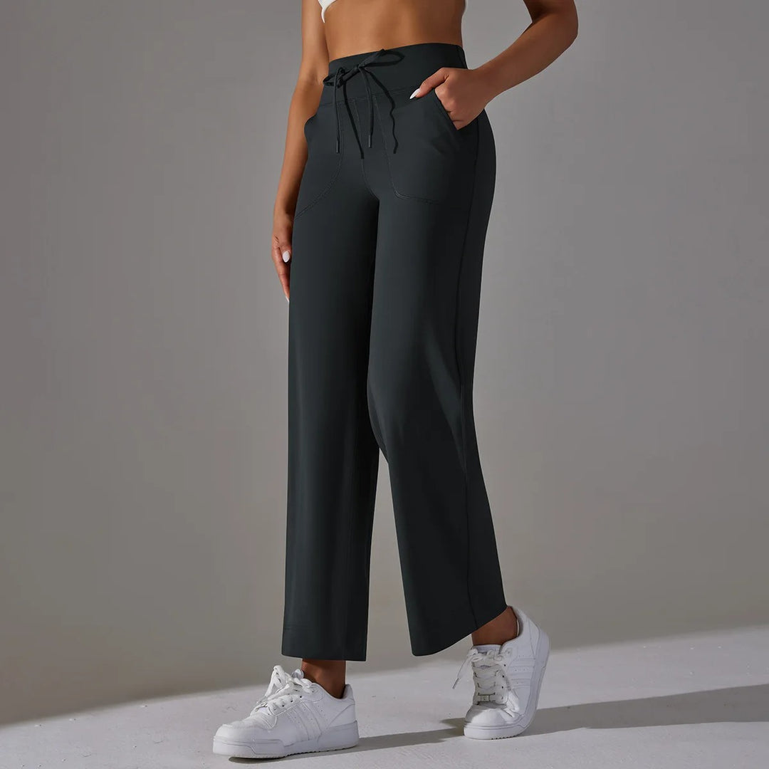 Léa Blanchet® | Pantalon large taille haute avec cordon
