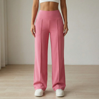 Pantalon de yoga à jambes larges avec taille croisée