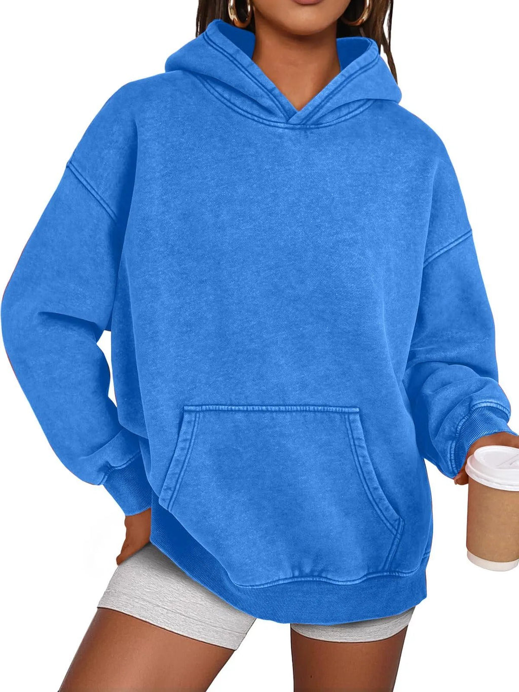 Sweat à capuche oversize effet délavé acide