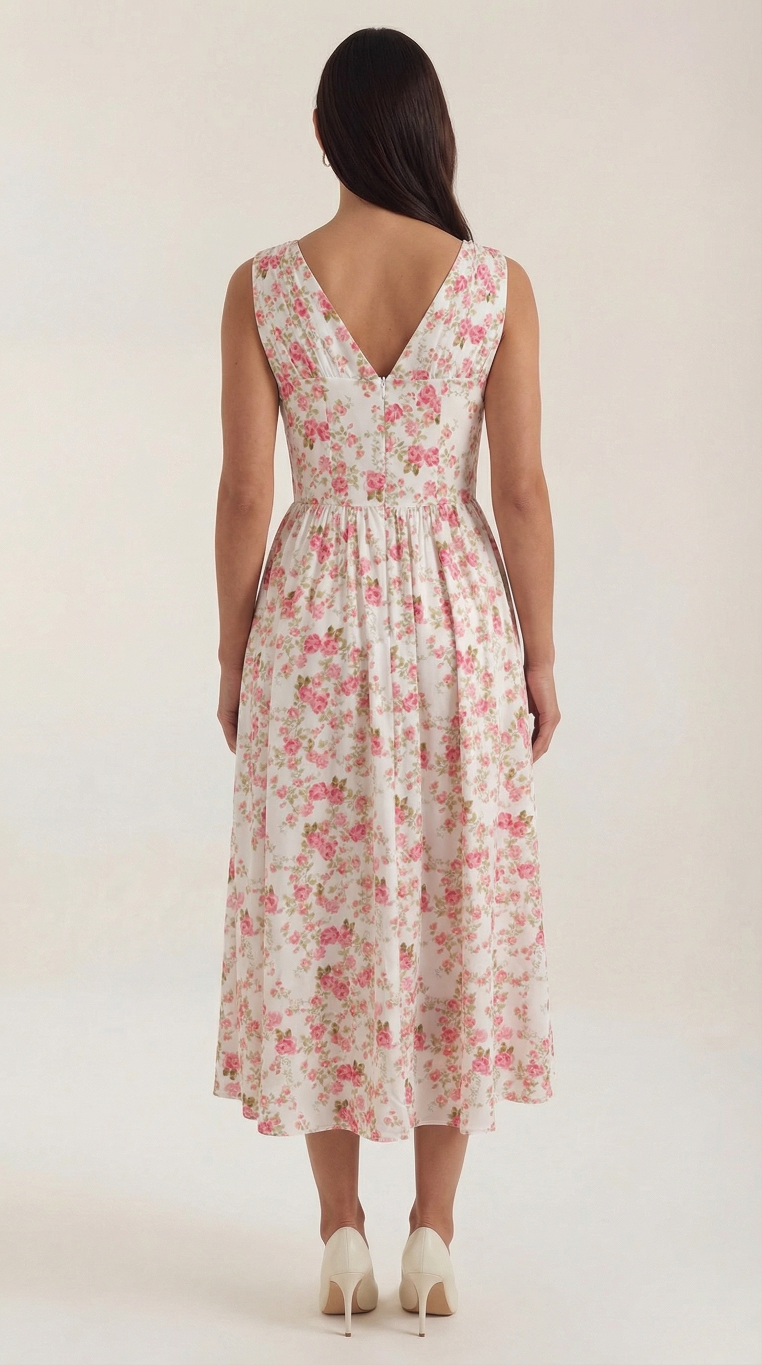 Robe mi-longue d'été corset pour femme