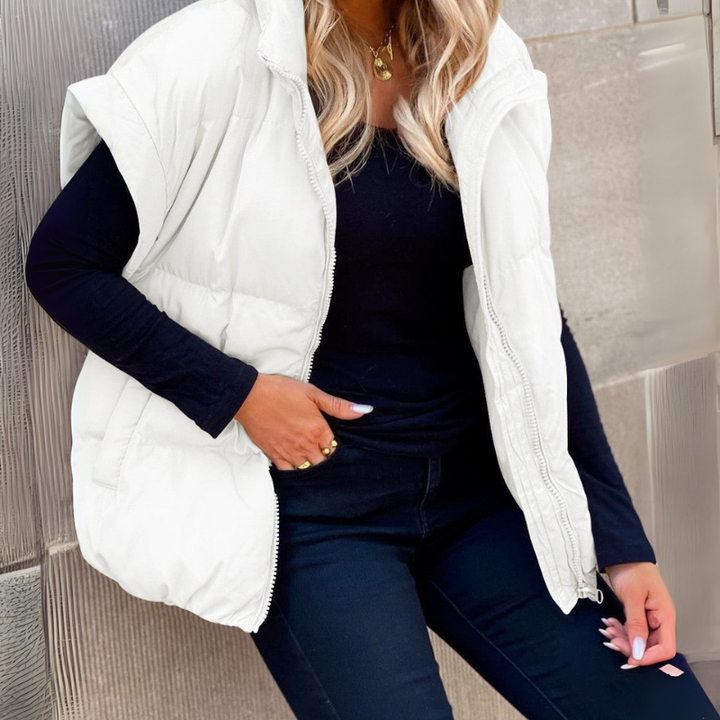 Gilet matelassé rembourré pour femme avec col montant