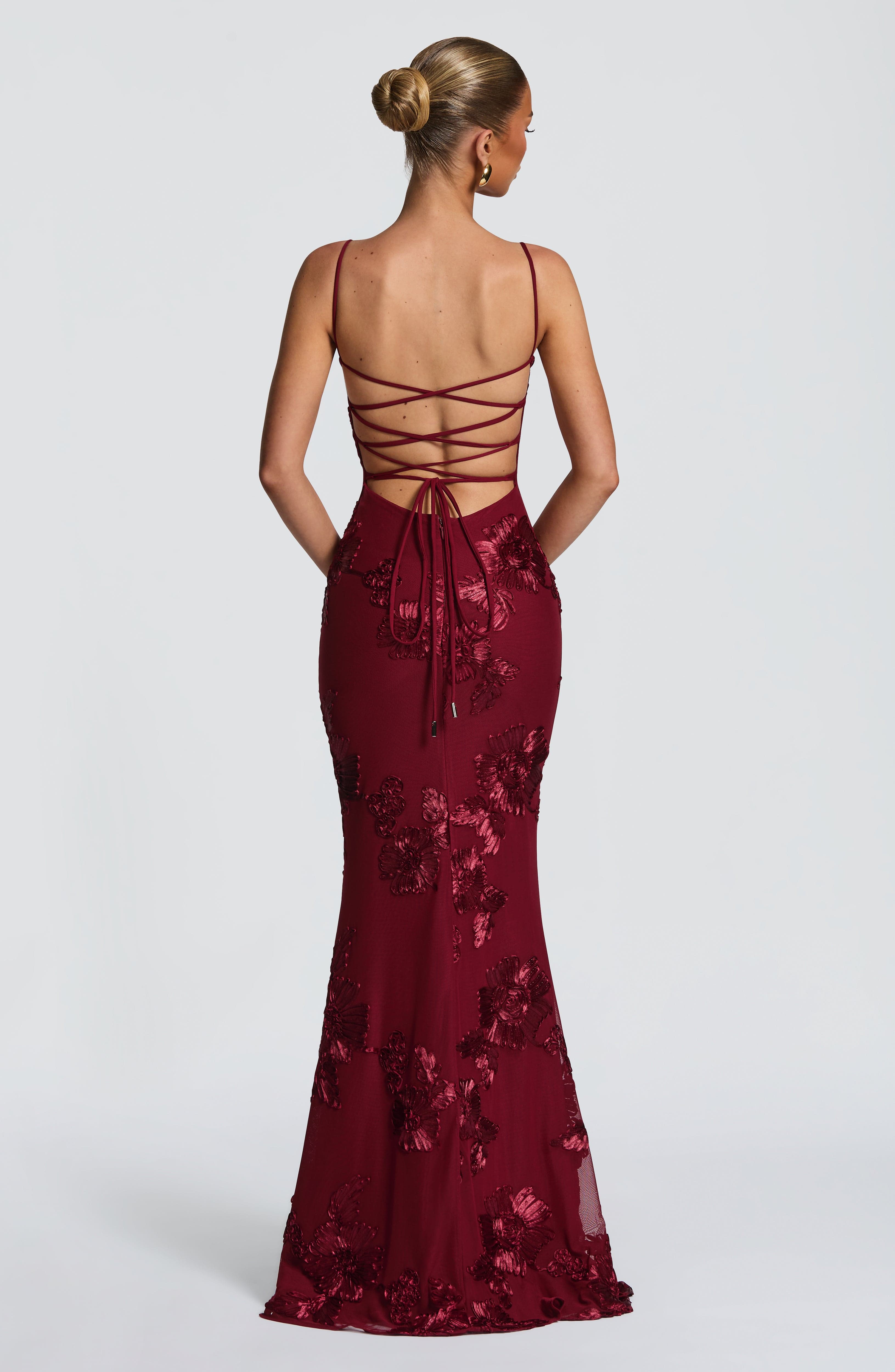 Robe maxi en velours pour femme