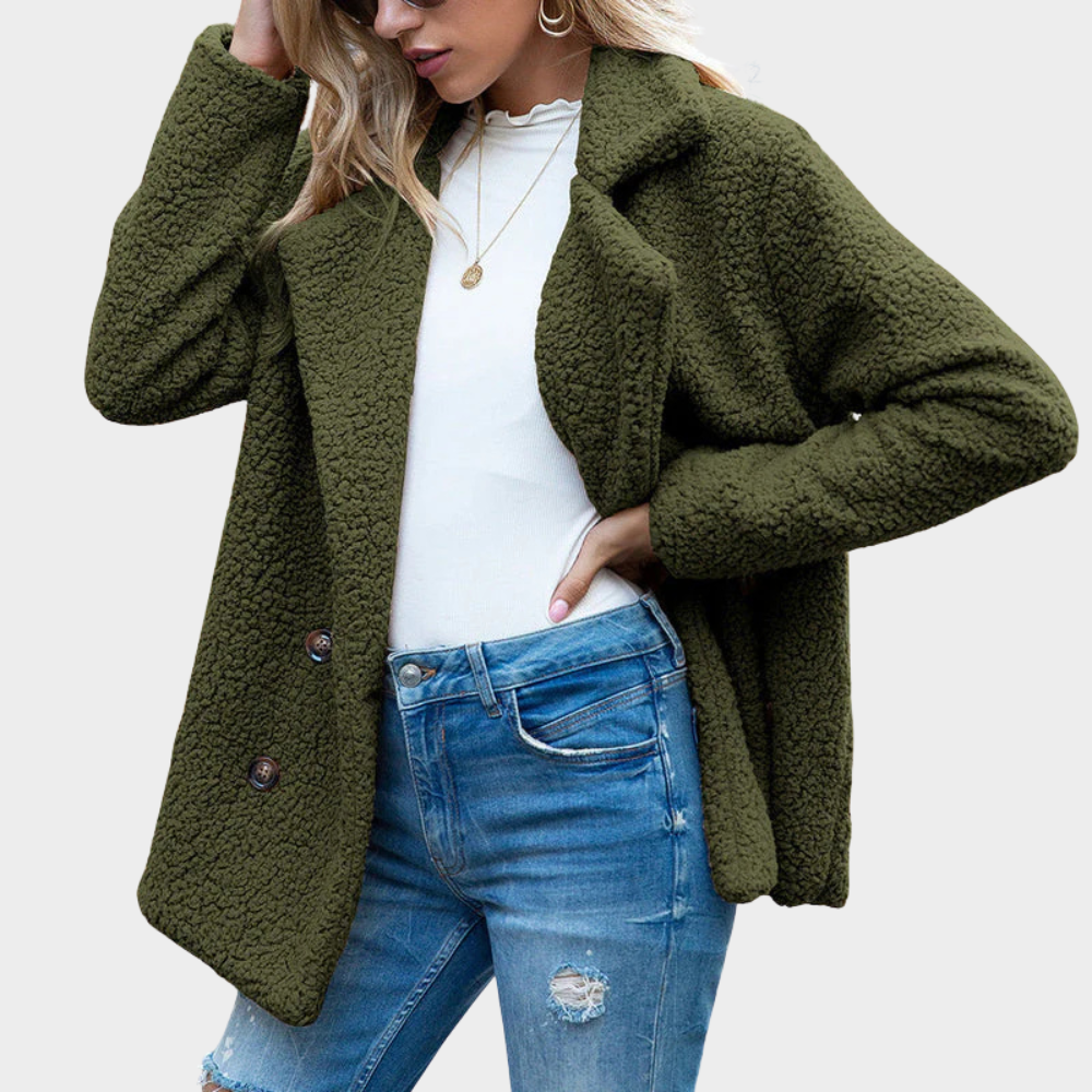 Manteau Teddy confortable à col pour un style hivernal chic