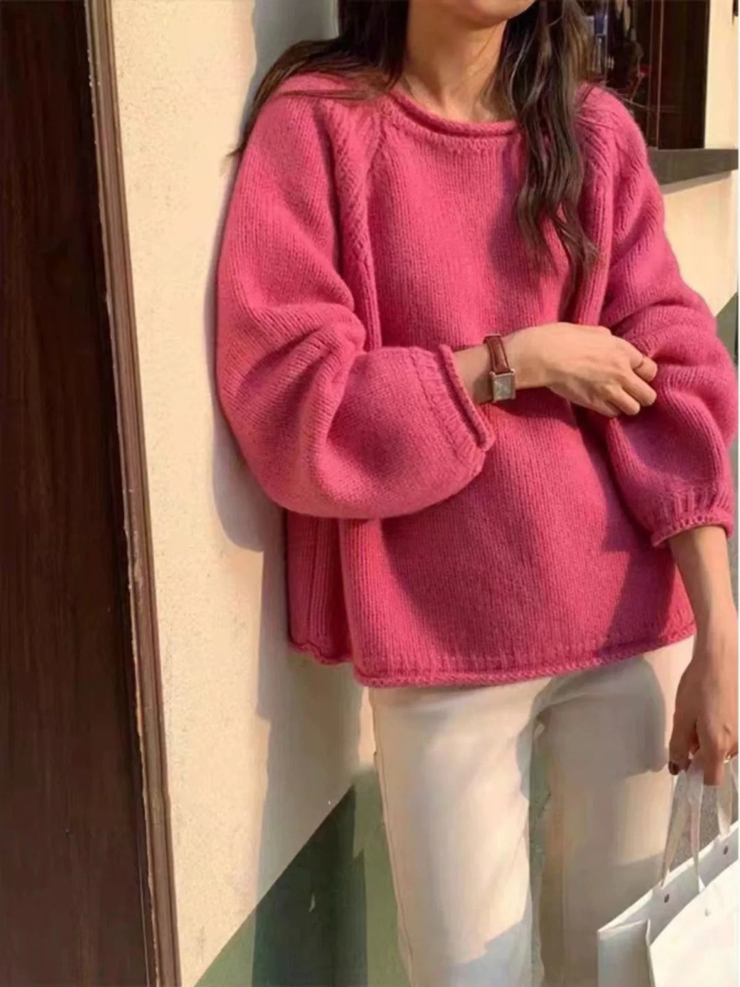 Pull en maille oversized confortable pour un style décontracté