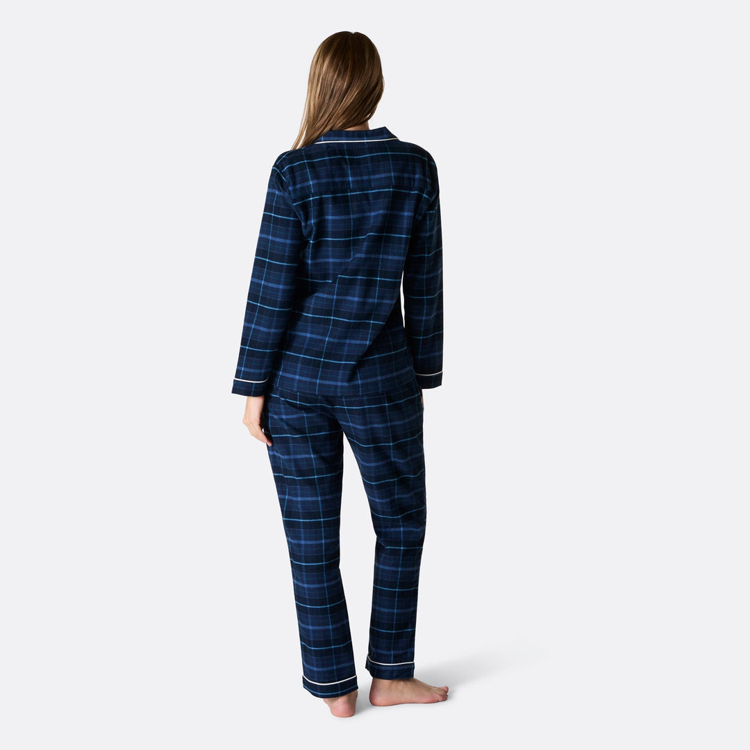 Pyjama de Noël en flanelle bleue confortable pour femme