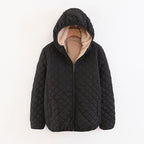 Veste matelassée à capuche avec doublure en peluche