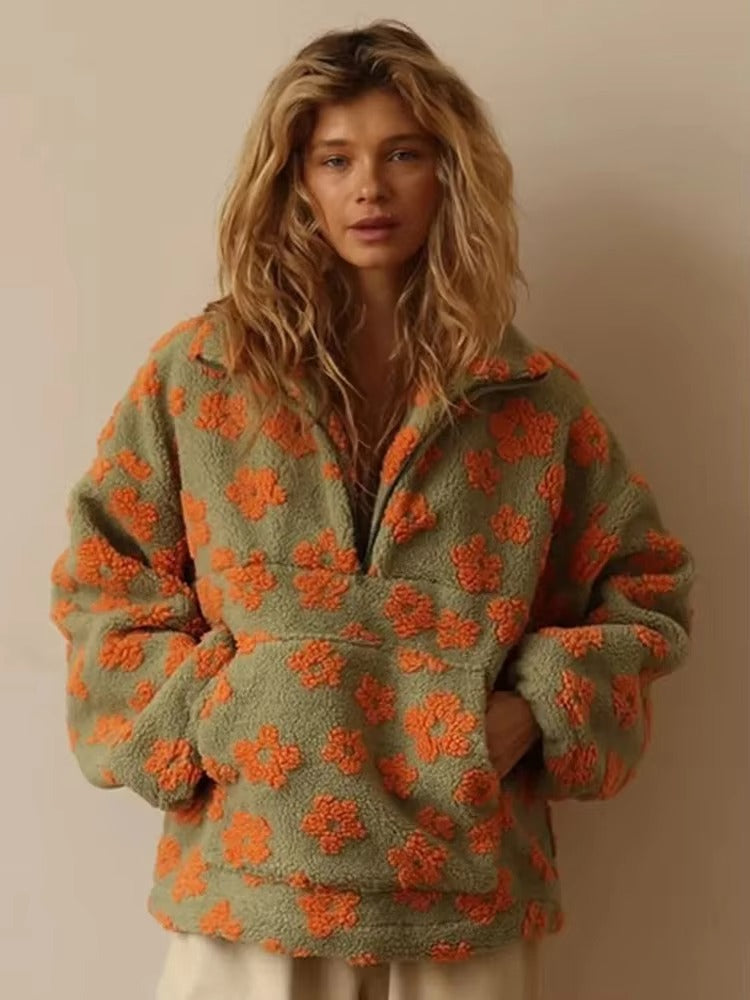 Sweat à capuche Daisy Bloom en polaire
