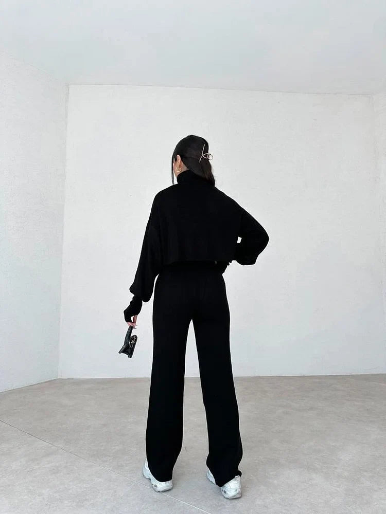 Ensemble de gants en maille col roulé confortable