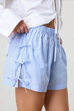 Short Femme Taille Haute Rayé Coupe Ample
