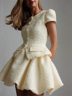 Ensemble deux pièces chemise à manches bouffantes et jupe bulle