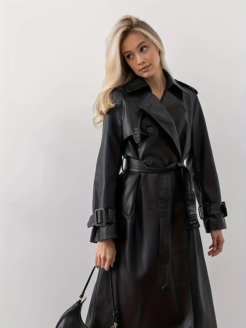 Trench-coat en cuir