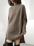 Robe pull col roulé en maille confortable