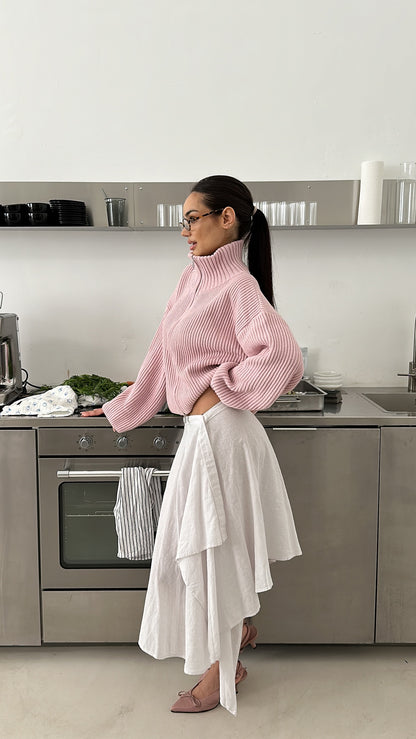 Veste zippée de luxe en laine cachemire