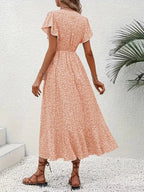Robe portefeuille à imprimé floral avec décolleté en V