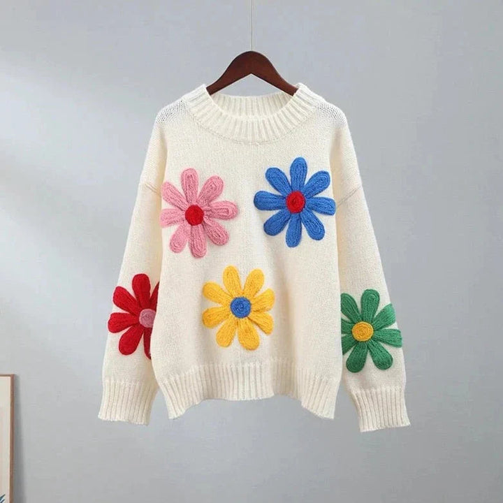 Pull en tricot floral élégant pour des superpositions automnales stylées