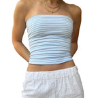 Haut bustier fin rayé pour femmes