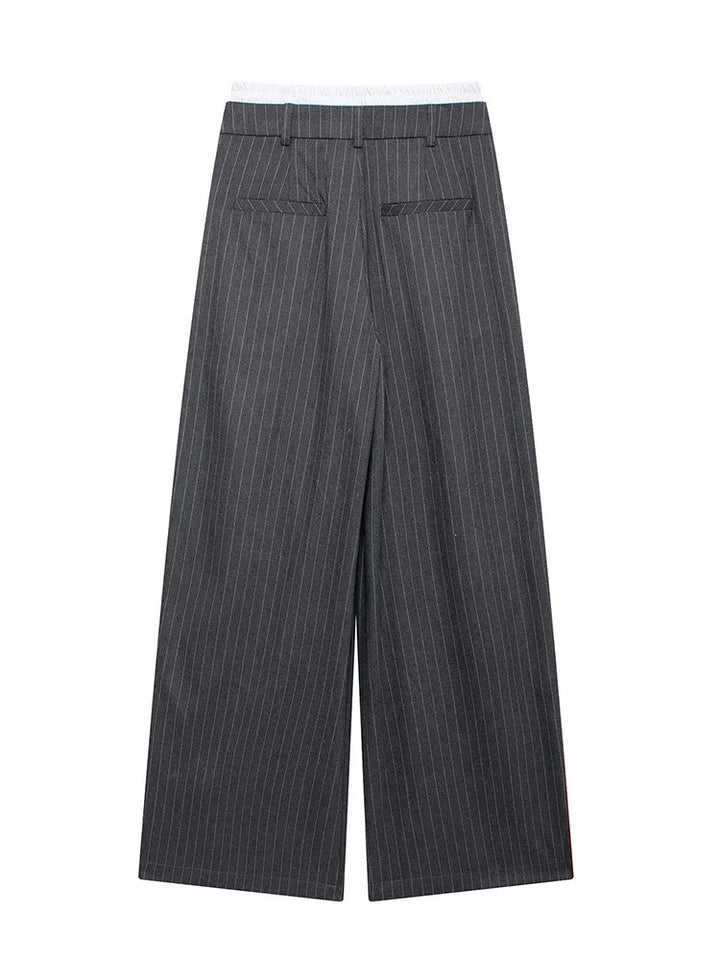 Léa Blanchet® | Pantalon à rayures avec bande contrastante