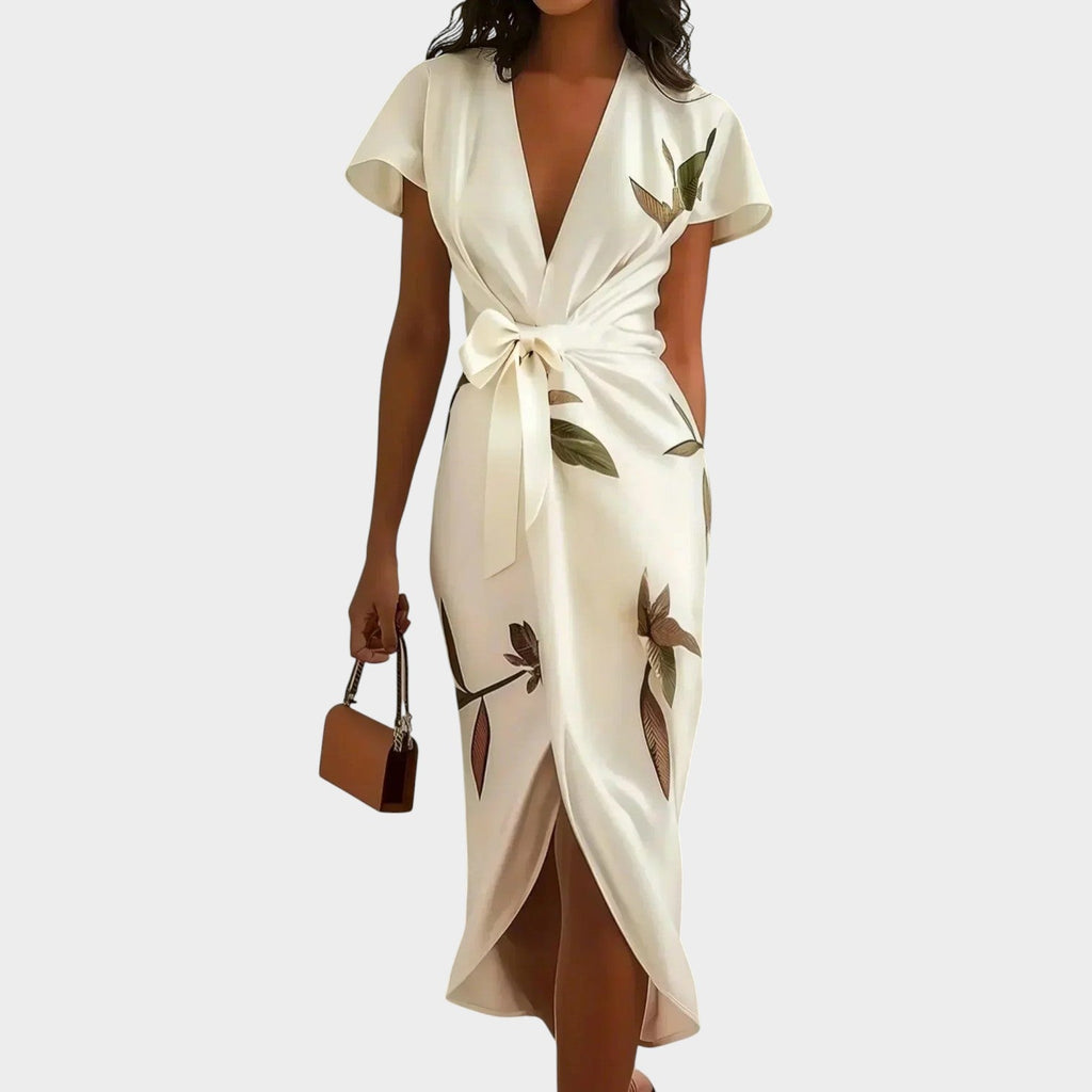 Robe midi portefeuille sans effort pour femmes