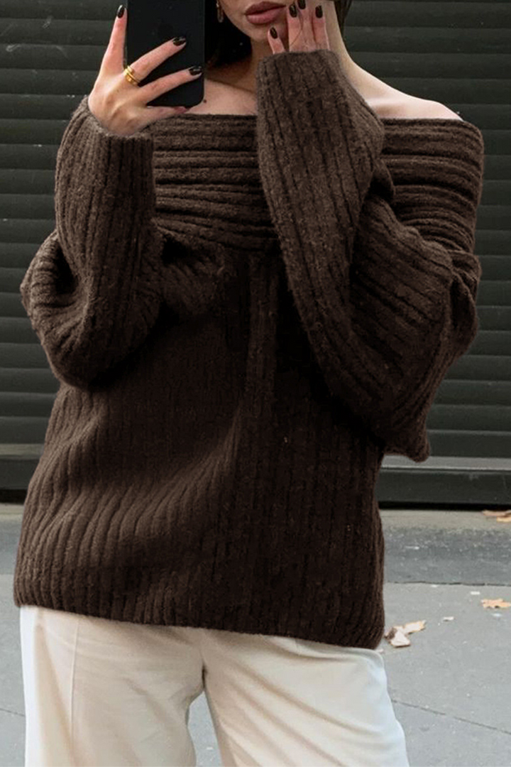 Pull d'hiver en maille confortable pour superposition décontractée