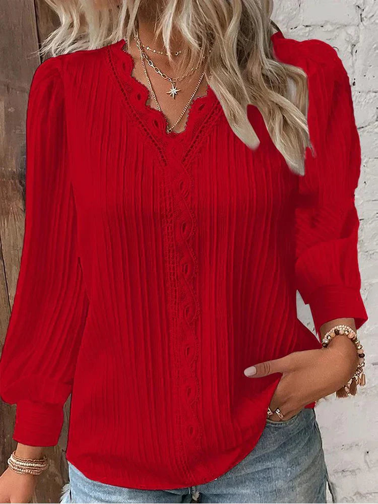 Blouse en dentelle de mousseline pour femmes