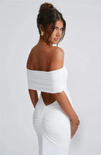 Robe maxi dos nu sans bretelles pour femmes