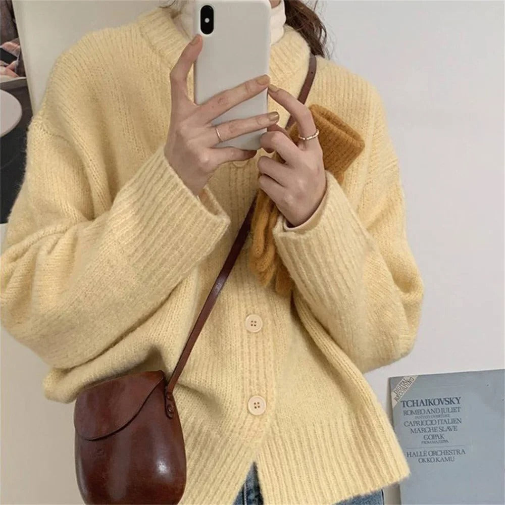 Cardigan en tricot décontracté et confortable