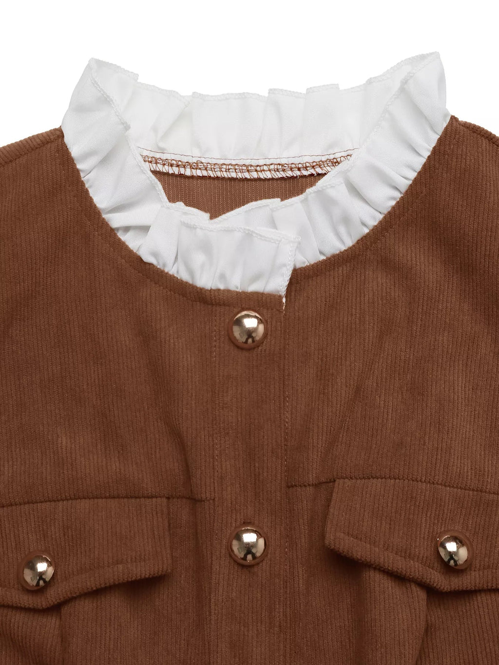 Robe mi-longue à manches longues avec boutons sur le devant