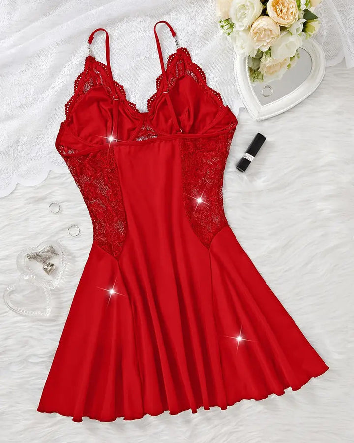 Nuisette Sexy en Satin avec Bretelles