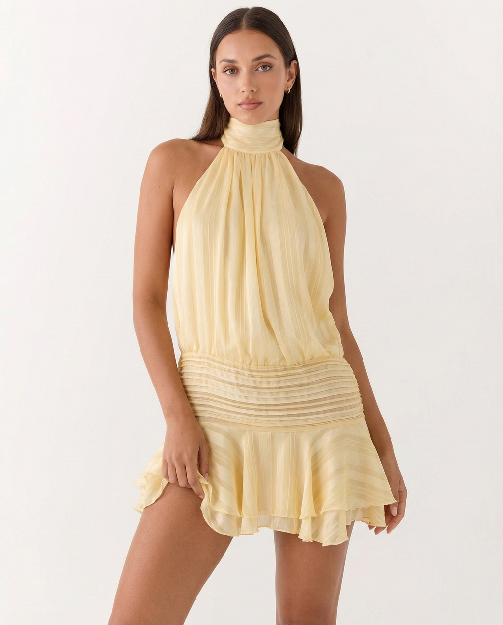 Robe Mini Sexy Froncée Amoura