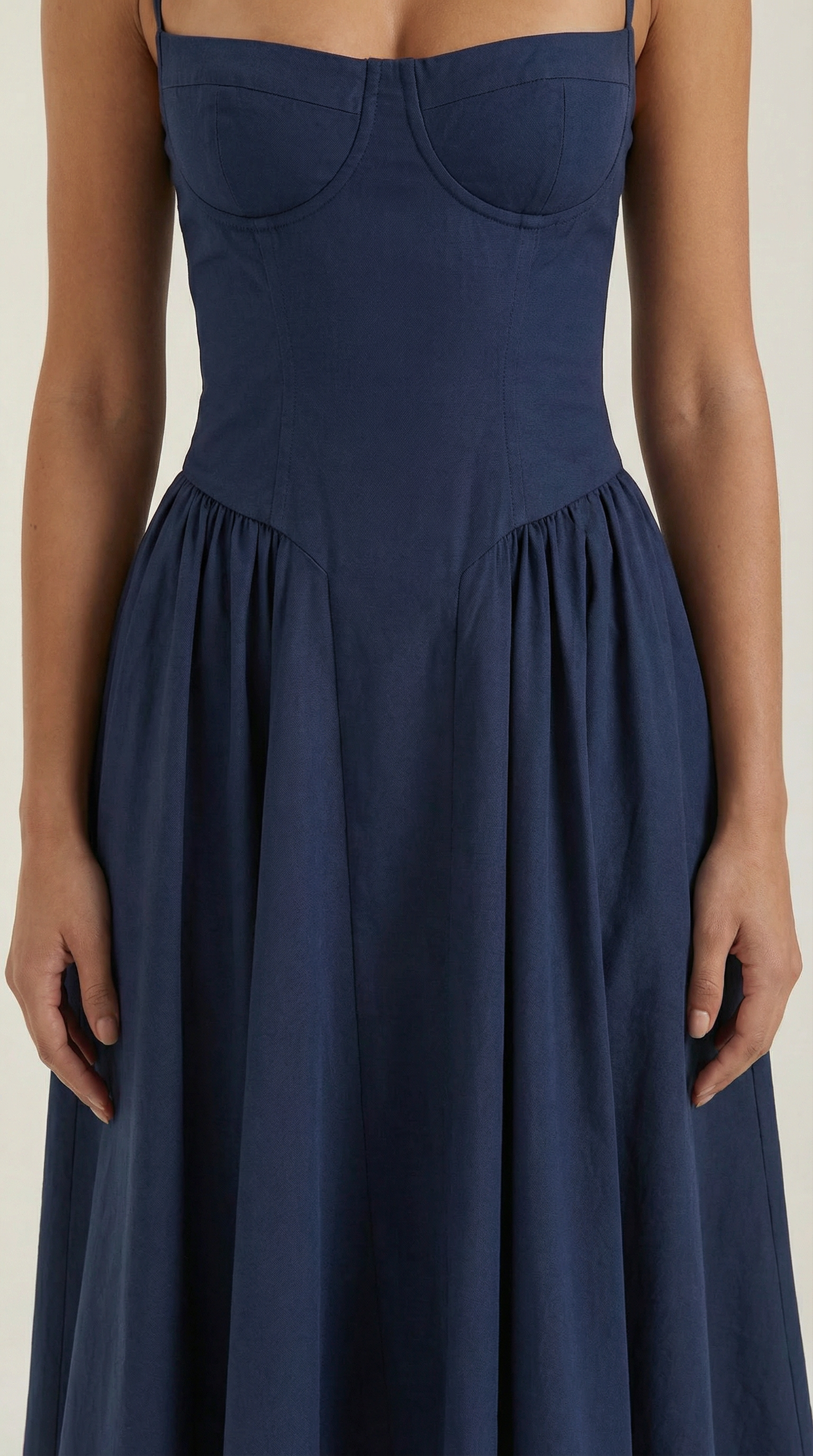 Robe mi-longue corset florale pour femme avec décolleté en cœur