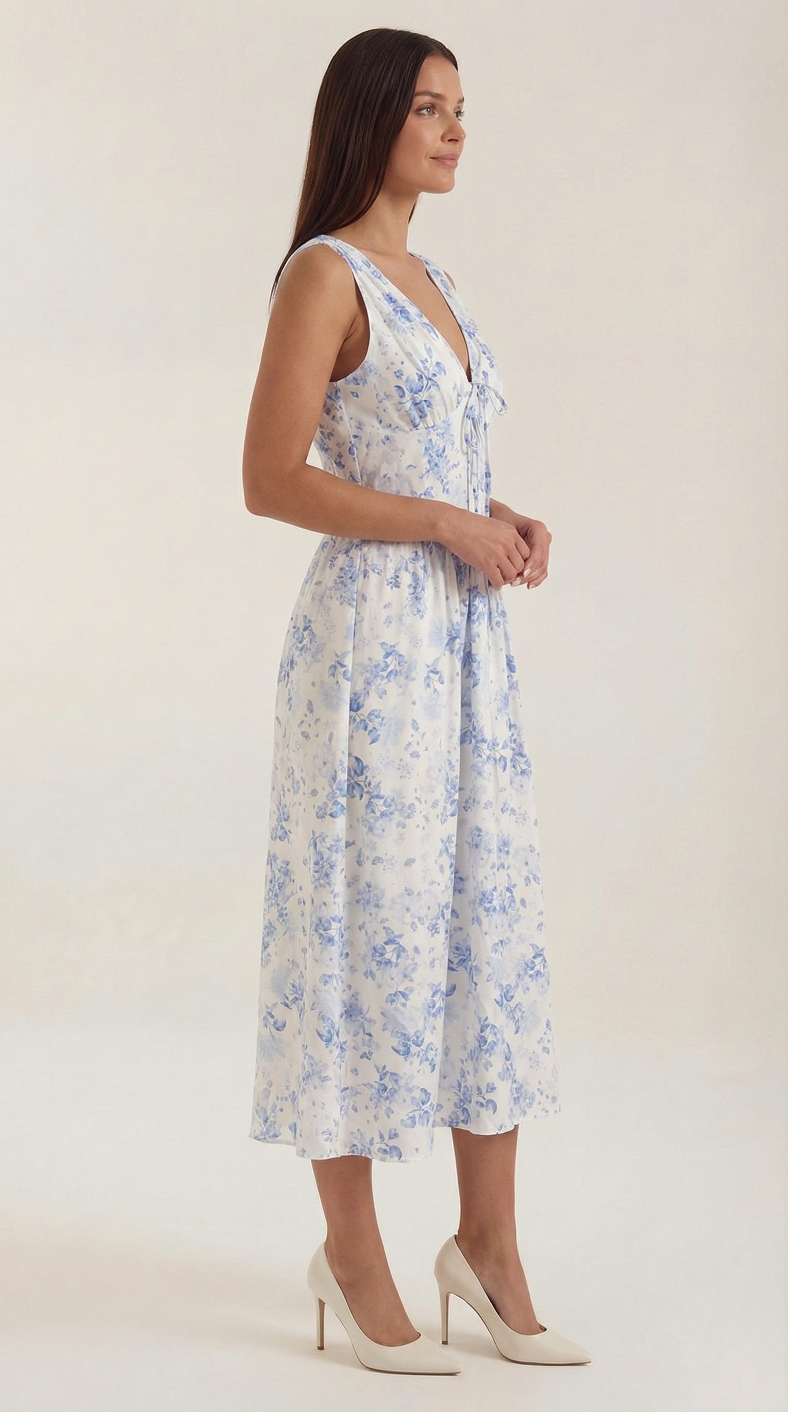 Robe mi-longue d'été corset pour femme
