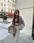 Manteau d'hiver douillet en mélange de laine