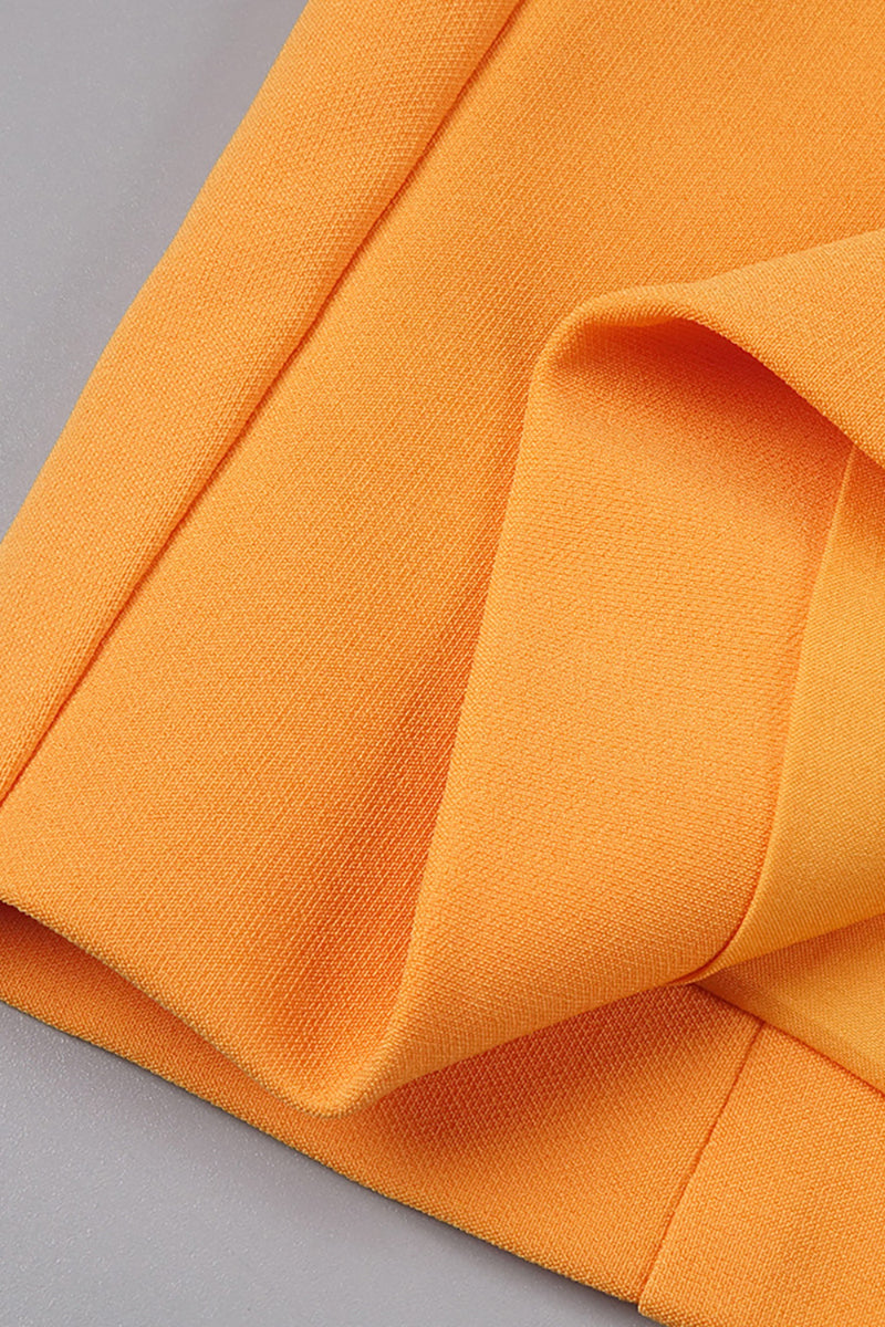 Robe mi-longue à manches ballon bicolore