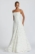 Robe de soirée élégante en jacquard