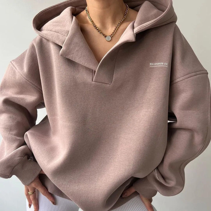 Sweat à capuche droit confortable pour femmes