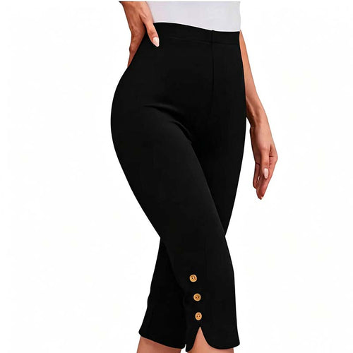 Culottes taille haute extensibles avec accents de boutons latéraux
