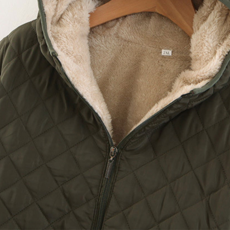 Veste matelassée à capuche avec doublure en peluche