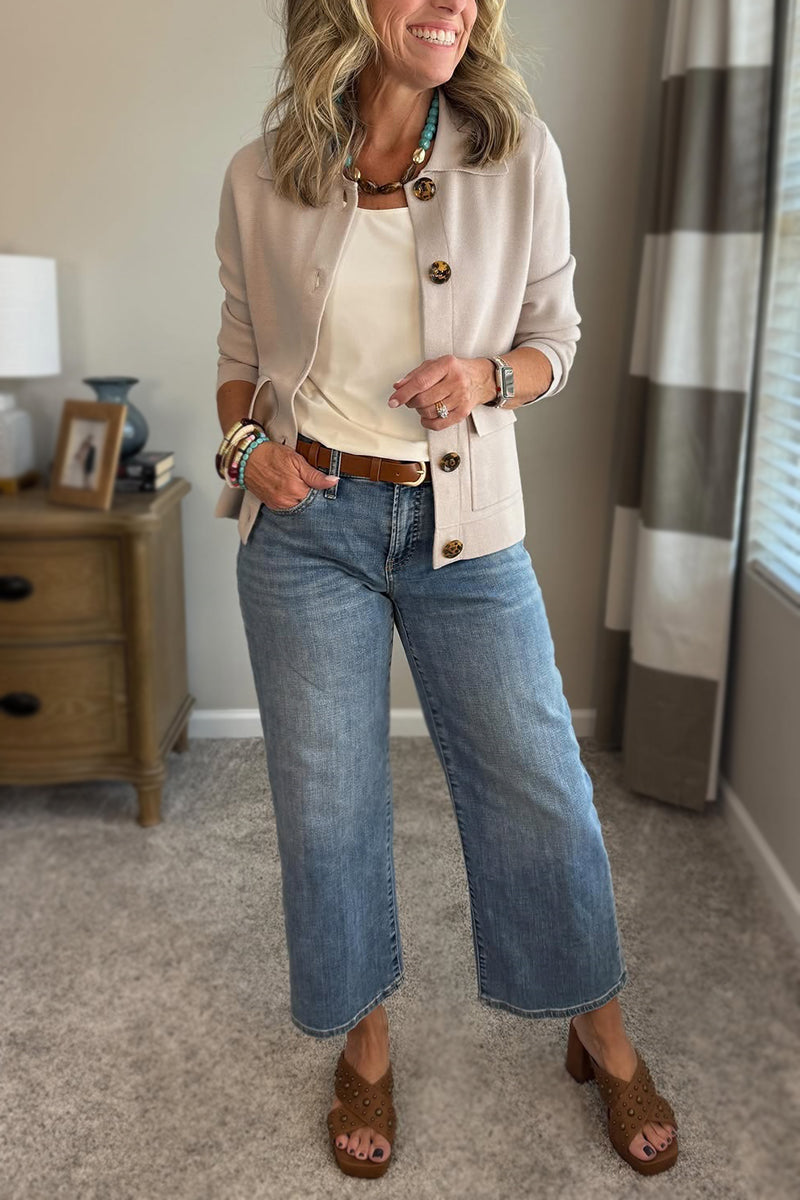 Veste décontractée à revers avec poche poitrine