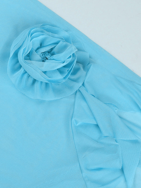 Sophie Paris | Robe tube fleurie sexy en maille avec design transparent