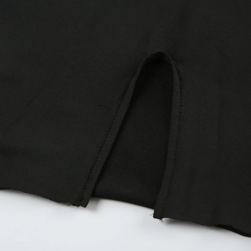Pauline Laurent® | Robe moulante noire à manches longues
