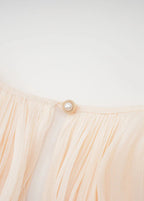 Robe mi-longue en satin champagne Estelle