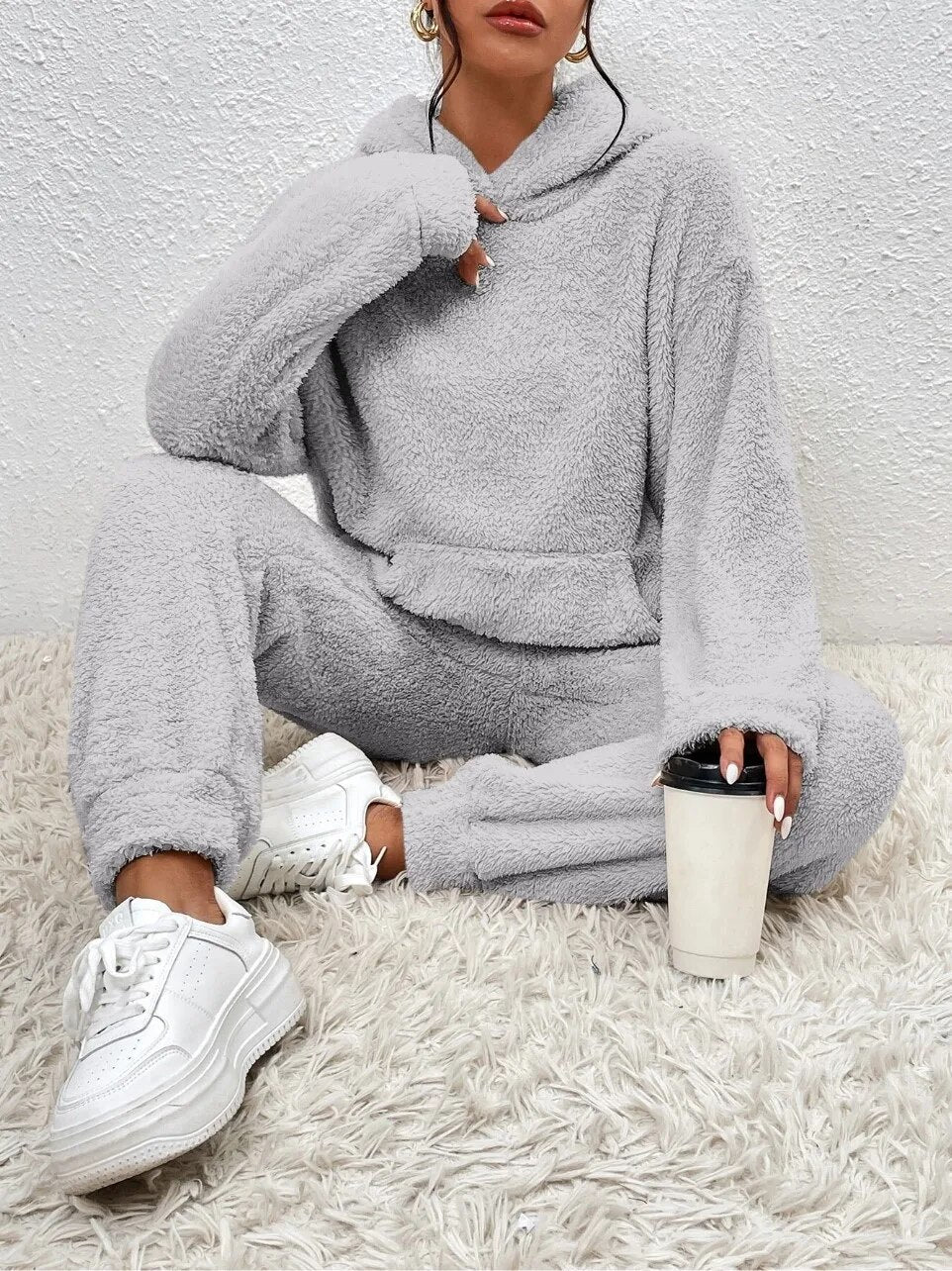 Ensemble de survêtement tricoté deux pièces pour femme