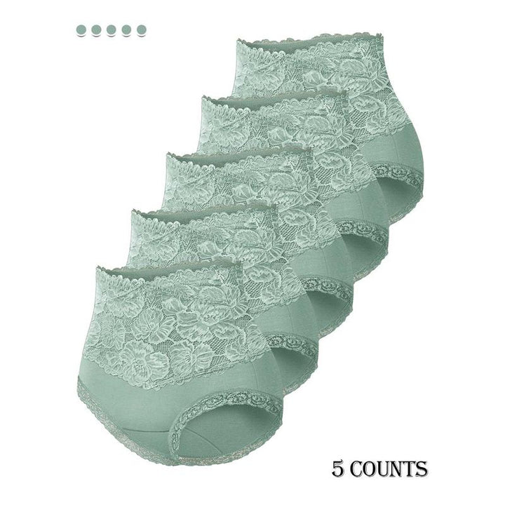 Culottes en coton taille haute avec bordure en dentelle lot de 5