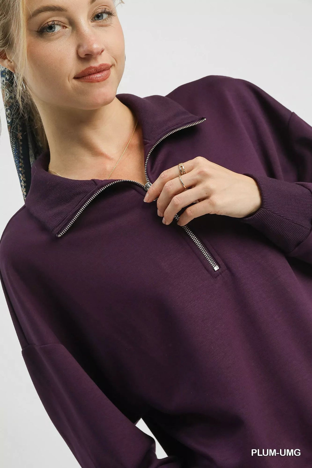 Sweat-shirt décontracté et confortable à demi-fermeture éclair