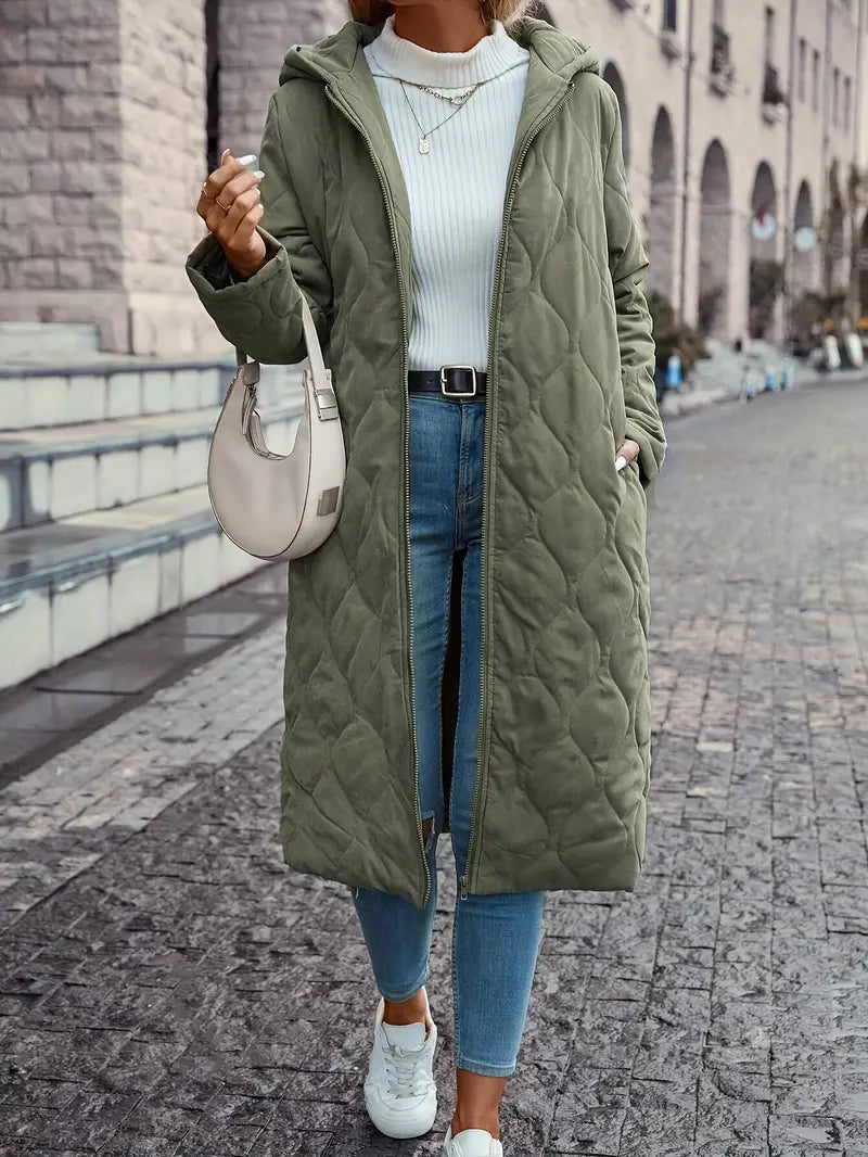 Manteau matelassé en coton confortable avec capuche et manches longues
