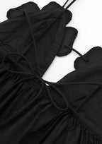 Haut noir en satin pour femme à col bénitier