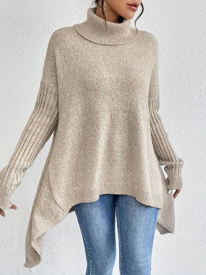 Pull à col roulé long et confortable pour un usage quotidien