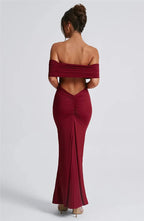 Robe maxi dos nu sans bretelles pour femmes