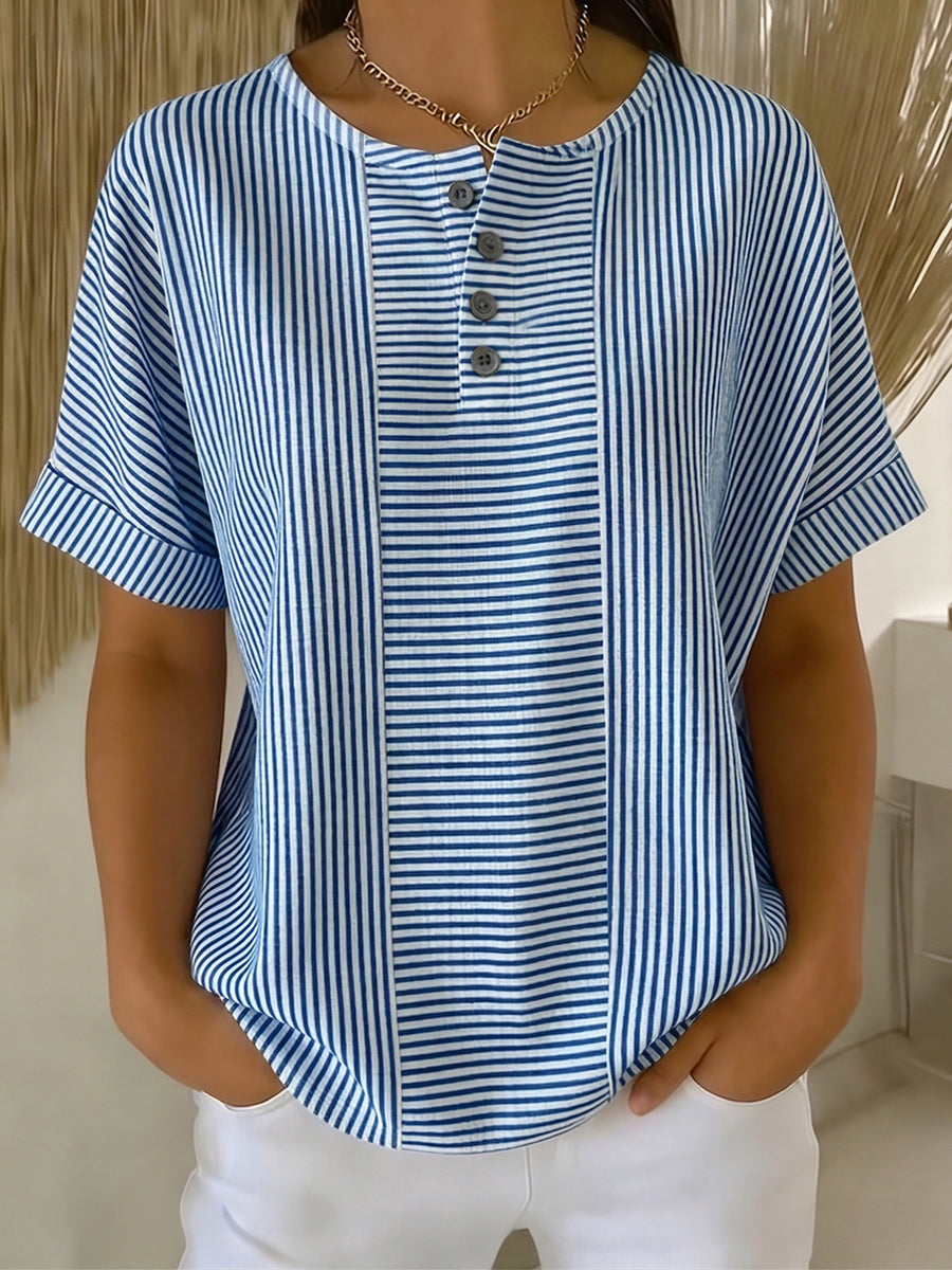 Blouse rayée résistante aux couleurs pour femmes