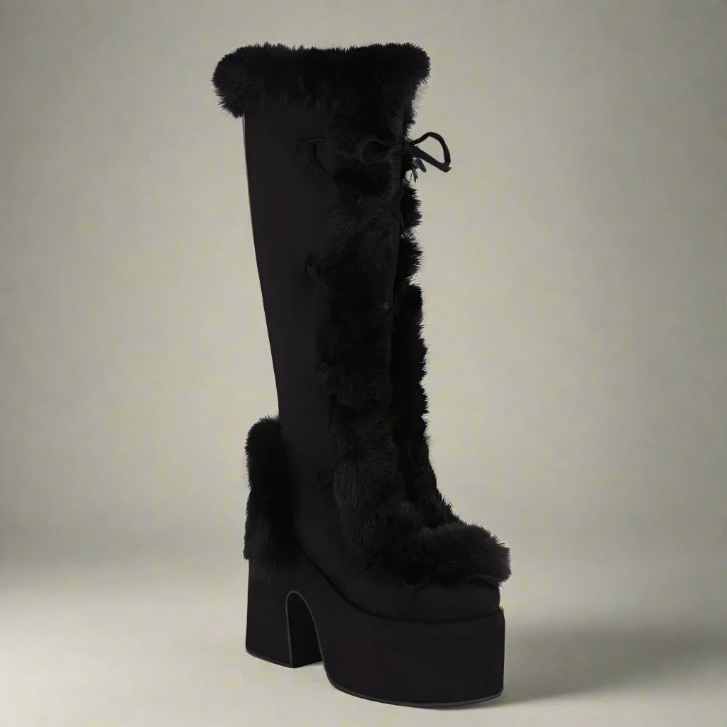 Bottes à plateforme épaisses et confortables pour le style hivernal
